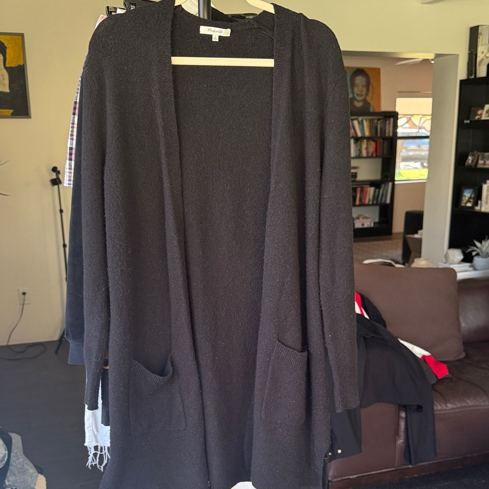 Madewell Black Open Front Cardigan
